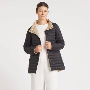 THE KNIGHTSBRIDGE  LIGHTWEIGHT 2 IN 1 REVERSIBLE DOWN COAT BLACK / TAUPE NWOT